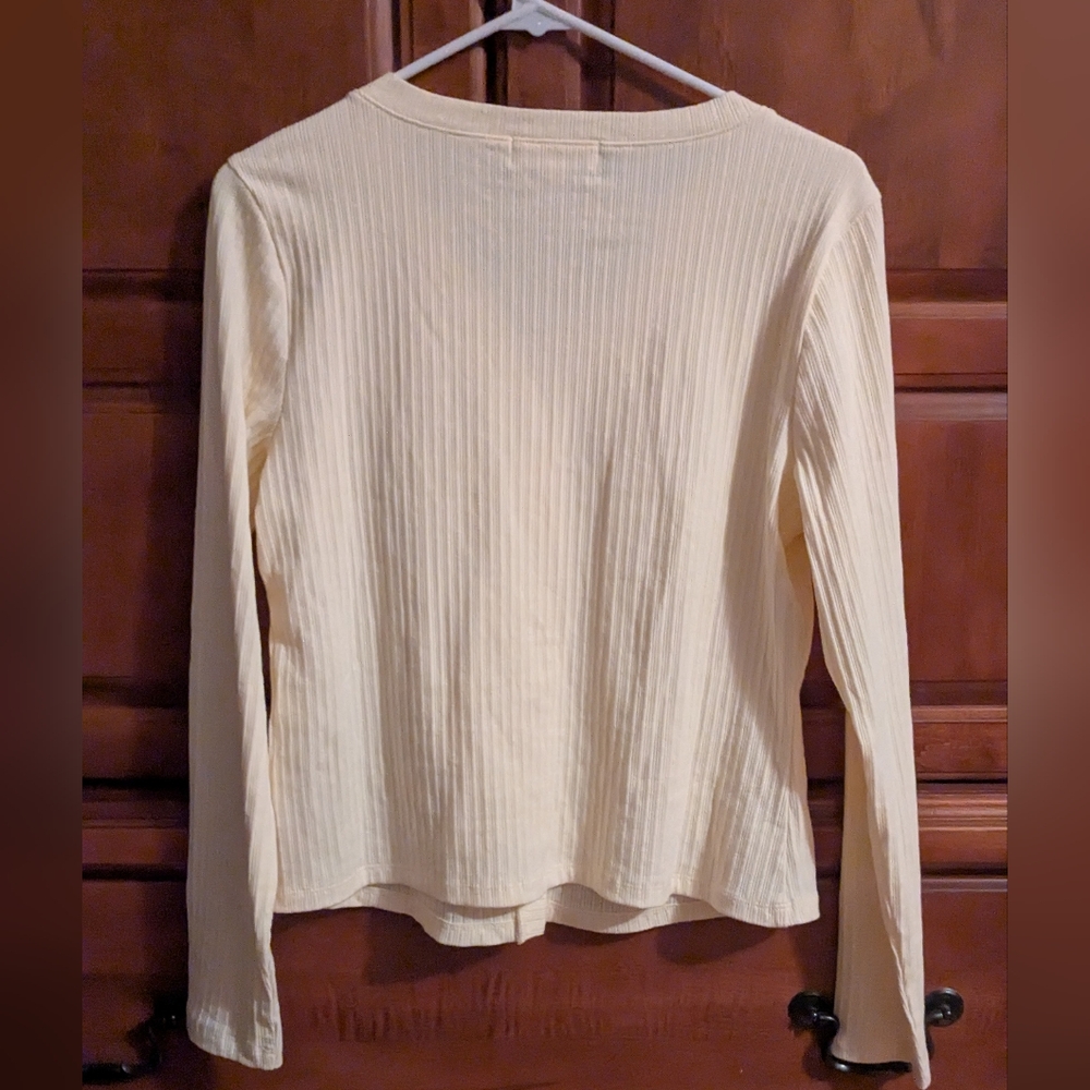 Banana Republic Light Yellow Ribbed Cardigan - Picture 3 of 4